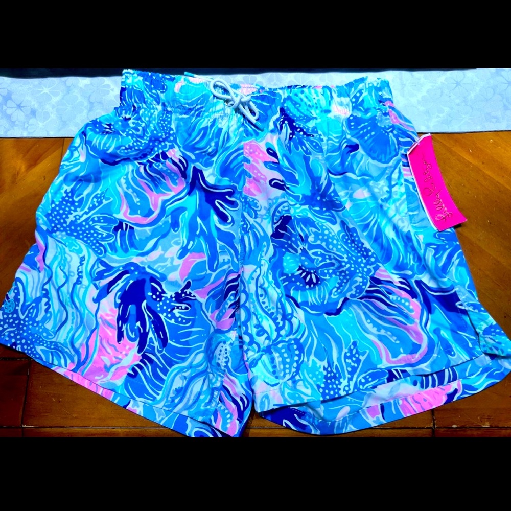 NWT Men’s Lilly Pulitzer Swim Shorts in Saltwater Blue - size small